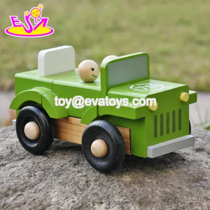 new design funny children wooden toy jeep car W04A326