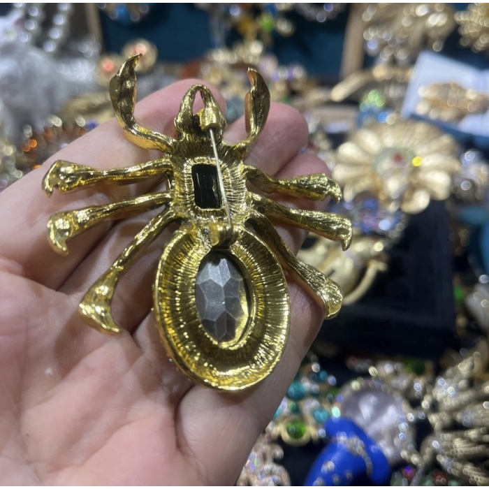 Broche de aranha colorida vintage