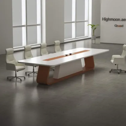 Modern Orange Paperless Conference Table for New Office Meeting Rooms