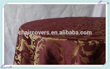 YHT#34 jacquard damask table cloth-polyester banquet wedding wholesale cheap table cloth cover