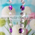 13*18MM Crystal Oval Mirror Crystal Clear And Purple Bead Acrylic Garland Chandelier Hanging Wedding Supplies