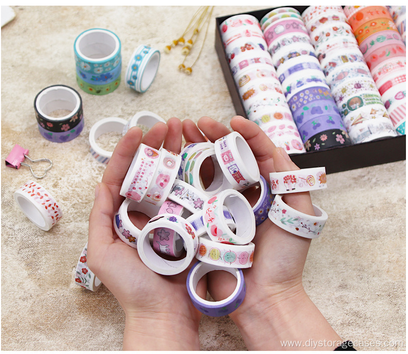 Cartoon Tape 60 Rolls DIY Decorative Stickers Box