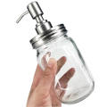 Glass Mason Jar with Press silver pump head