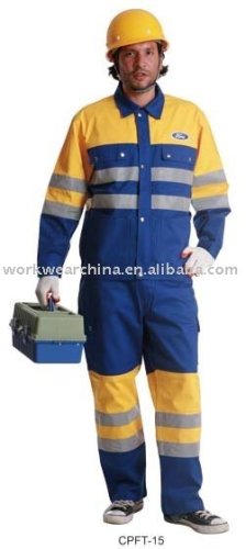 Steel Industrial Workwear Jacket and Pants with Reflective Tape