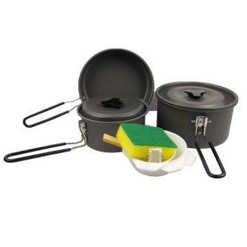 Ensemble de cuisine de camping portable - ustensiles de cuisine en aluminium pour la cuisine en plein air