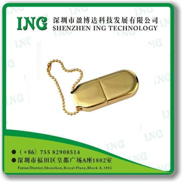 Metal USB Drive/USB 2.0 /Golden USB Gift Flash Drive/Disk