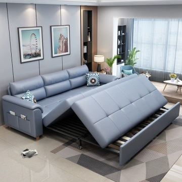 Bequeme multifunktionale Möbel: 3 Sitz Holz gerahmtes Stoff oder Leder-Wohnzimmer-Sofa mit Lagerung