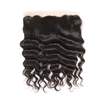 Peruvian Human Hair Weft Weaves Silk Base Loose Deep Wave Ear To Ear Lace Frontal