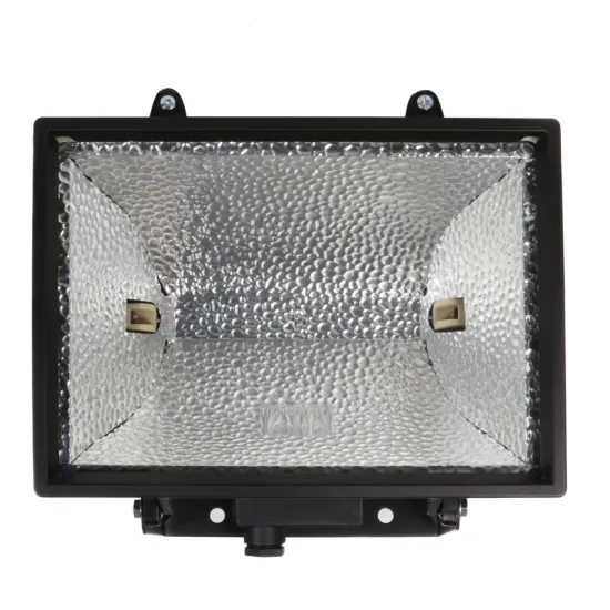 Black Aluminium Outdoor Security Wall-Mounted Floodlight with 1000W Halogen Lamp: Includes FREE Bulb