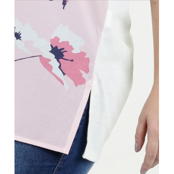 Mais nova blusa causal feminina blusa curta de chiffon floral
