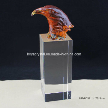 Glass Eagle Trophy for Crystal Cube HK-6059