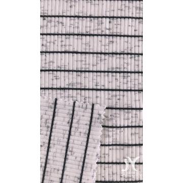 Black White Stripe Rib Knit Fabric