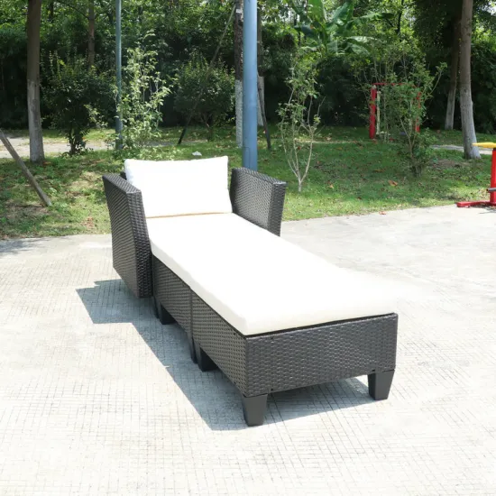 Aluminum Frame Folding Rattan Outdoor Sunbed