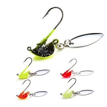 5G 7G 14G 20G Jig Head Hooks with Spinner Blades - Soft Lure Fishing Bait Swimbait