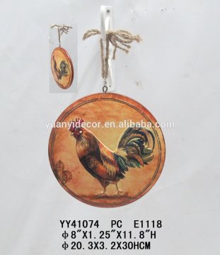 Antique cock design wooden arts hanger for wall decoration, 3D hanger
