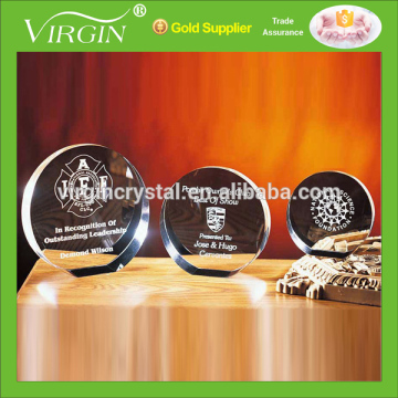 Wholesale New design claer round shape crystal award, crystal medal, crystal trophy