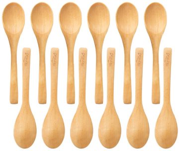 Eco Friendly Mini Wooden Tea Spoons with Custom Logo - Bamboo Teaspoons in Stock for Coffee, Tea, Jam, and Bath Salts