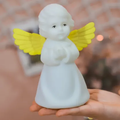 Rechargeable Silicone Table Lamp: Cherub Night Light Toy for Children 7 Years Old