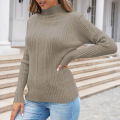 Women's Cable Knit Turtleneck Casual Sweater