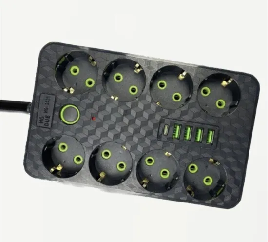 Hot Selling Black European Standard Power Sockets with 8 EU Plugs and 4USB + 1Type-C, Factory Direct Sales