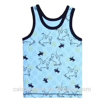 2015 sky blue linear design children clothes boy vest