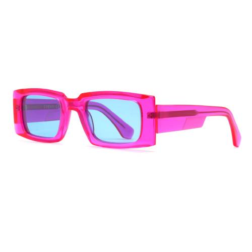 Hot Sale Color Design Rectangle Polarized Acetate Sunglasses