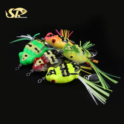 3cm 4.5g Swivel Frog Bait With Spinner - SUPERIORFISHING PVC Soft Bait F041