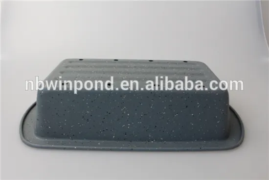 carbon steel metal bakeware marble enamel coating loaf pan bottom with hole