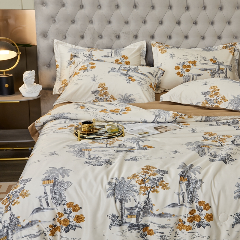 DIGITAL DIGITAL DIGITED Washed Tencel Summer Comforter Set