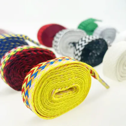 Colorful No-Tie Wave Pattern Canvas Shoelaces for Sneakers (AJ1(AF1)/Dunk/Lanvin) - 15cm to 30cm
