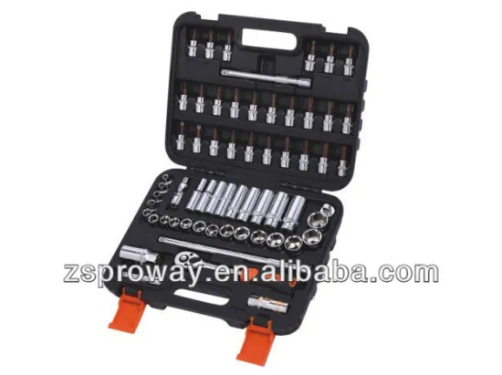 61 pcs auto repair use 3/8" socket set, hex wrenches, bit sockets