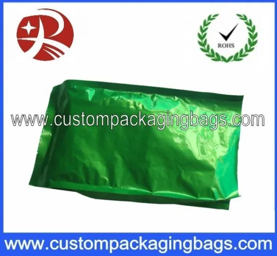 Green Side Gusset Aluminum Foil Coffee Packaging Bags With Hot Seal