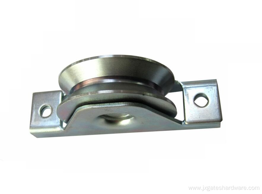 Groove sliding gate wheel with internal bracket