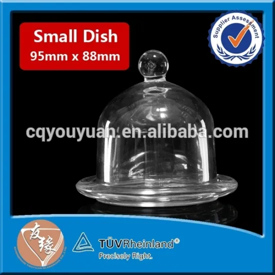 Tailor-made mini glass cake stand with lid