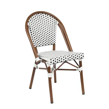 Factory Hot Sale Modern Outdoor Rattan Bistro Chair for Garden Patio Courtyard - Stackable