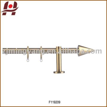 F119209-metal iron aluminium stainless steel brass plated plain twisted extensible telescopic window curtain poles rods pipes