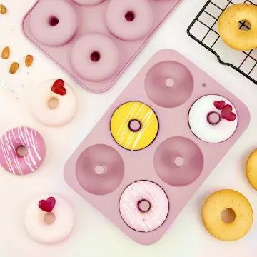 Non-Stick Donut Pan: BPA-Free Silicone Mold for 6 Full-Size Donuts, Muffins, Cakes, Biscuits, and Bagels