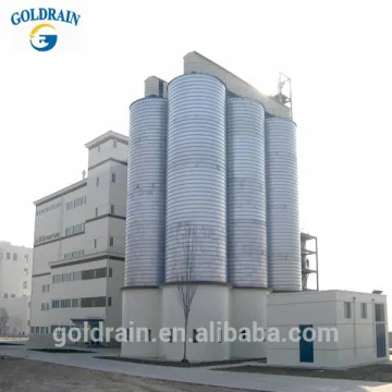 Bolted galvanized flat hopper bottom storage silo grain