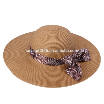 Wide Brim Bowknot Cloche Fedora Straw Hat Summer Beach sunshade Cap