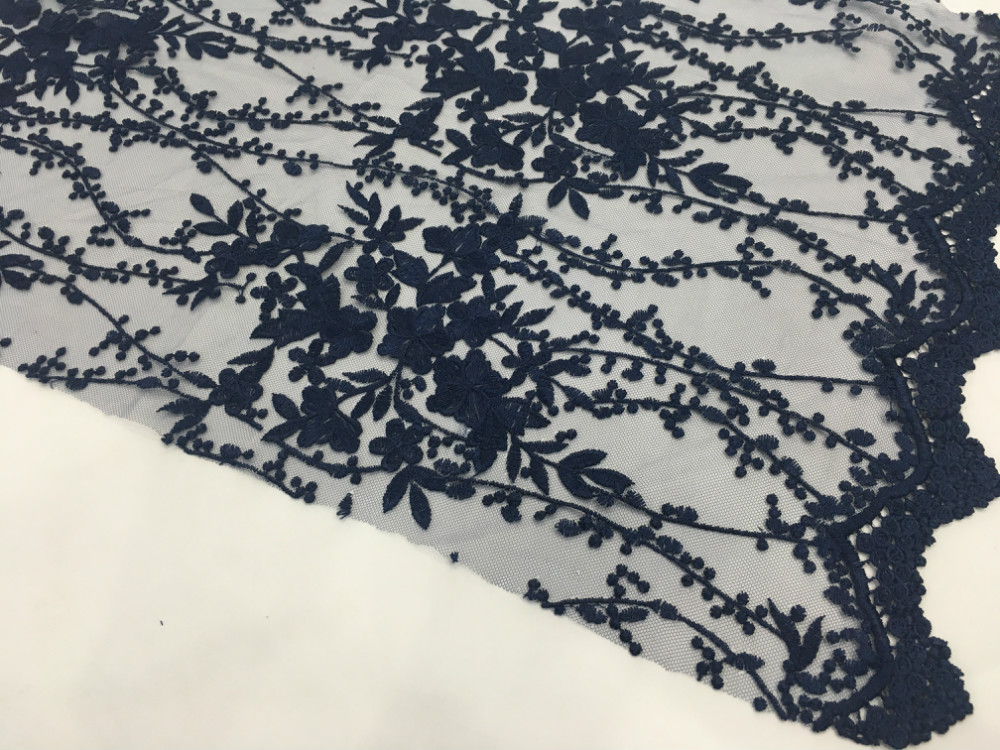 Wave Border Embroidery Fabric
