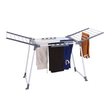 Collapsible Space-Saving Laundry Rack: An Ideal Solution for Indoor and Outdoor Clothes Drying with Two Extendable Side Wings