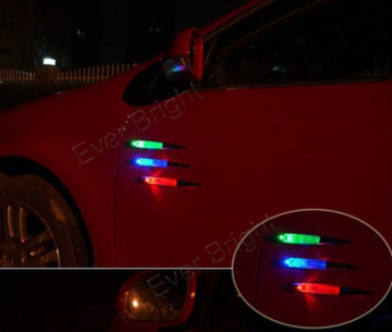 2014 Fashion Solar Shark Fin Car Tail Light Vehicle Car Alarm Caution Solar Power Ranger Lamp Car Side Decorative Lights
