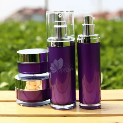 Royal Purple Cylinder Jars and Bottles for Skincare