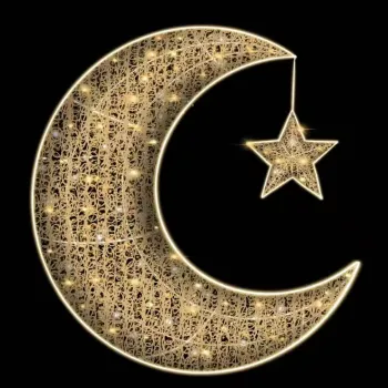 Factory Direct Sale Waterproof LED Light Ramadan Decorations with Moon Motif