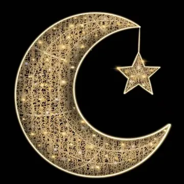 Factory Direct Sale Waterproof LED Light Ramadan Decorations with Moon Motif
