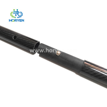 Federknopfverriegelung Teleskop schwarzer Kohlefaserpol