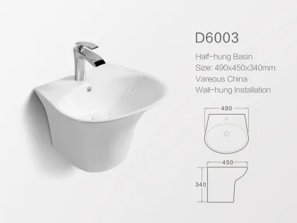 Wall Hung Ceramic Bathroom Sink Sanitary Ware