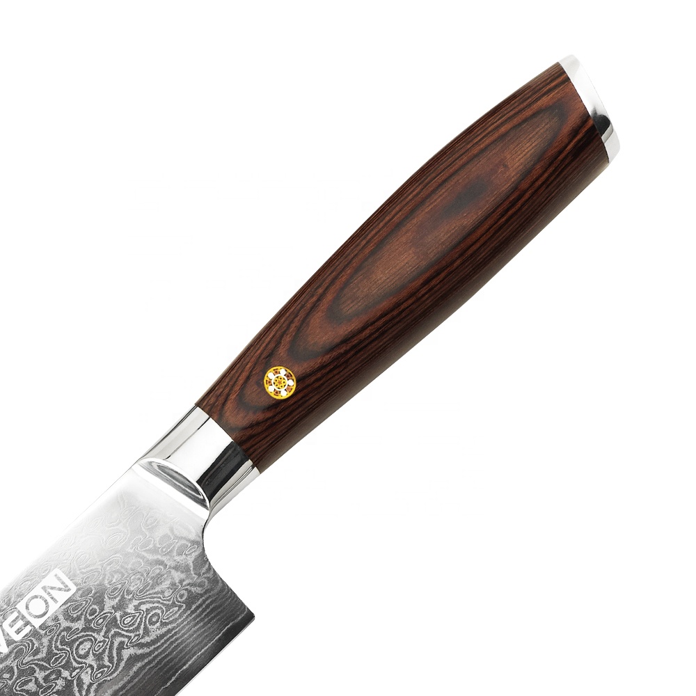 Couteau de chef japonais 7 po Damas