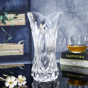 Luxury Large Size 11.3 Inch Phoenix Tail Crystal Glass Vase for Home & Wedding Decor