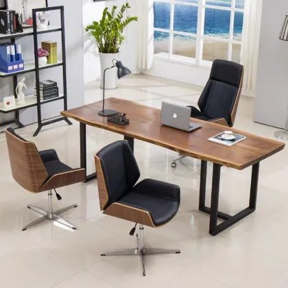 Premium Leather Office Visitor Chair with Armrests - Ergonomic Conference Chair